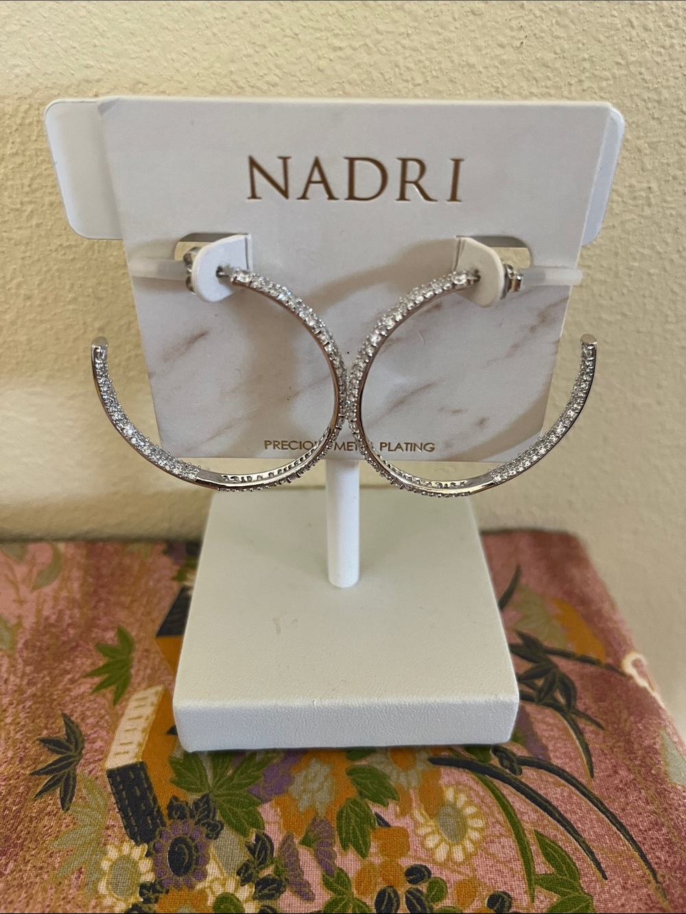 Nadri Pavé Inside-Out Hoop Earrings, New